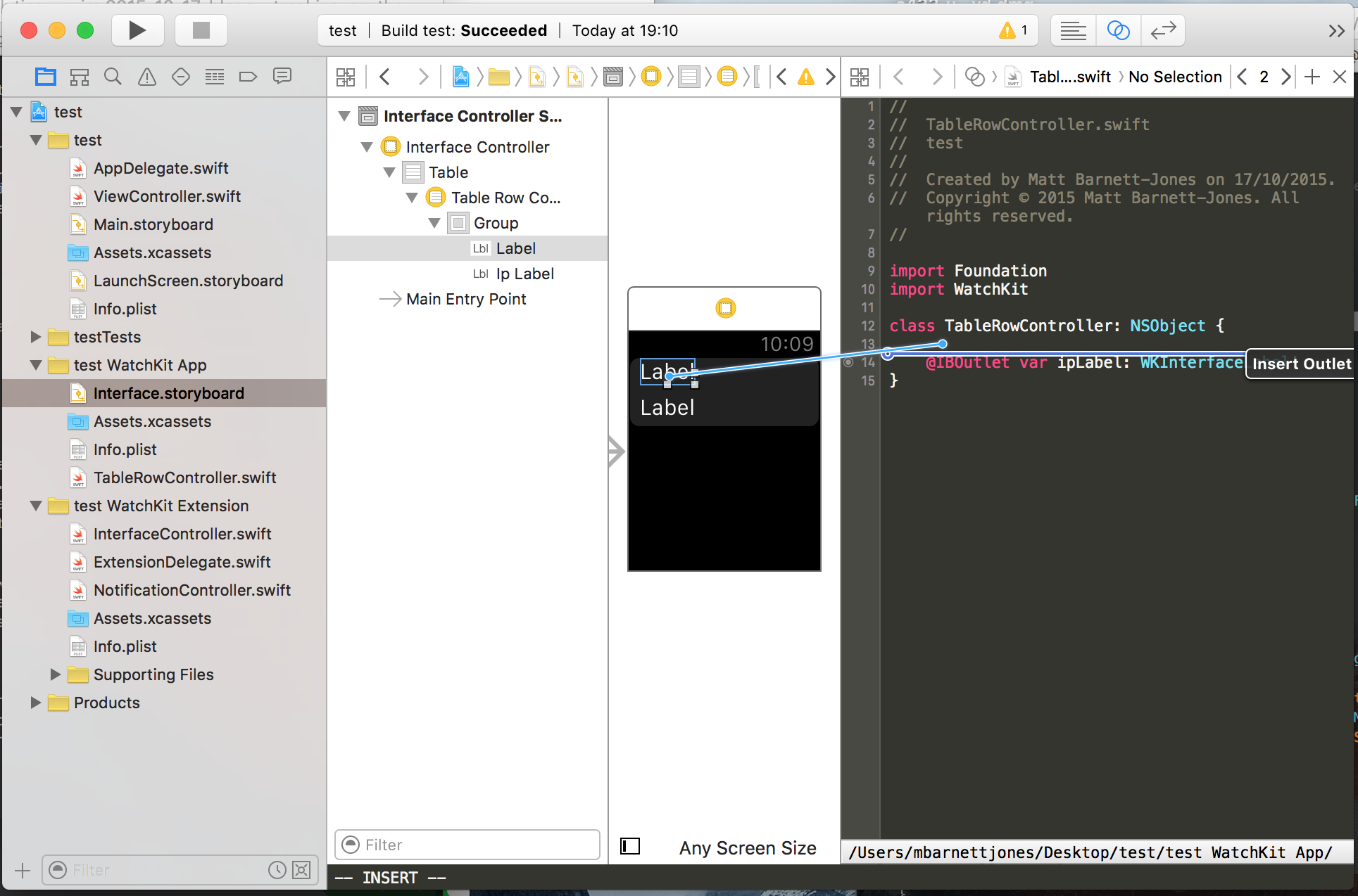 Creating outlets ctrl-drag